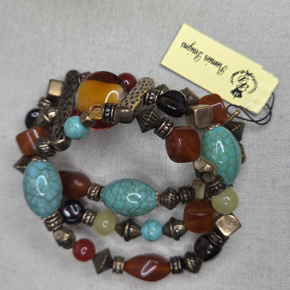 NWT CANARY ISLE Retired Premier Designs Stretch BraceletAntiqued Bracelet